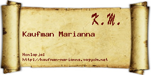 Kaufman Marianna névjegykártya